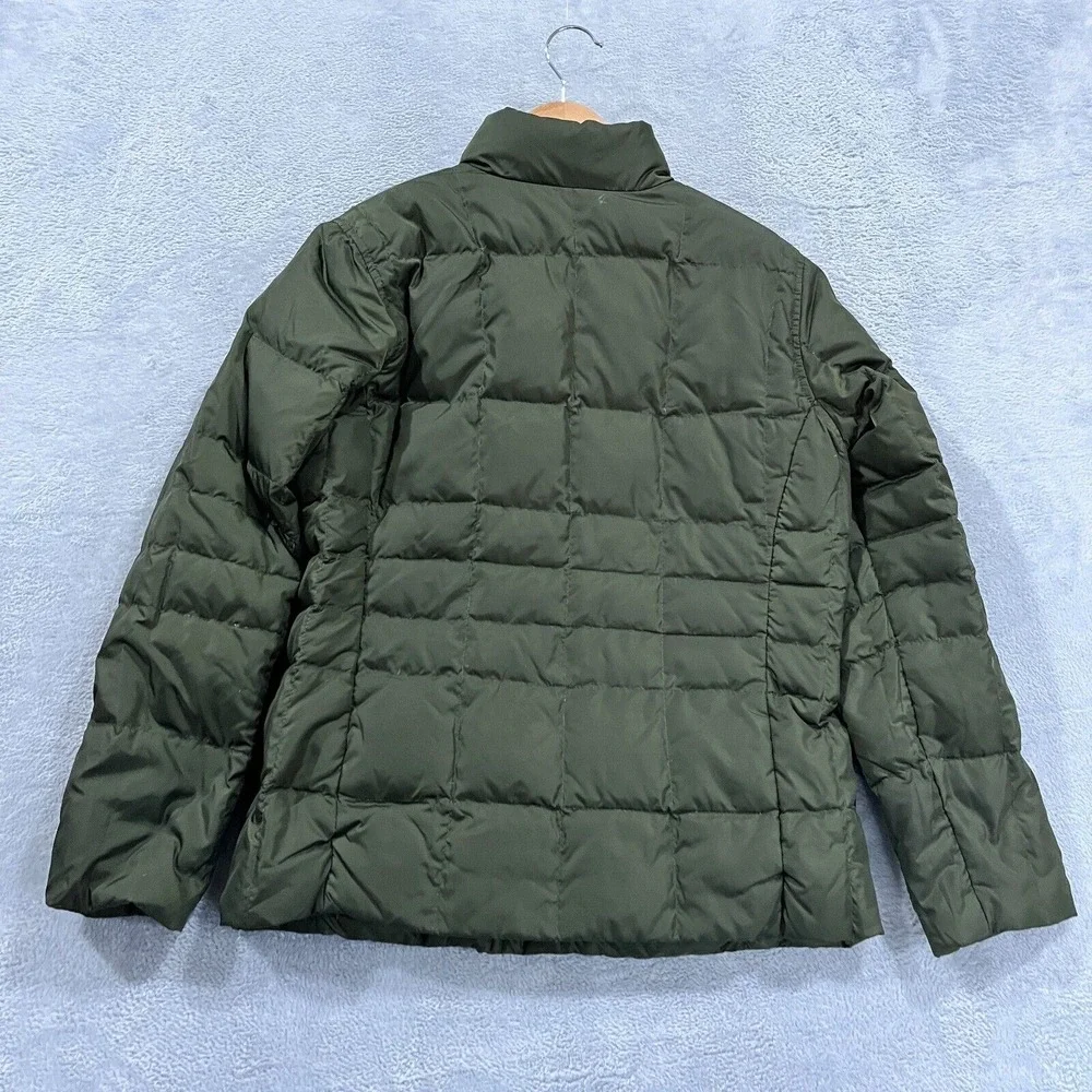 Lands End Goose Down Jacket‎ S 6-8 Coat Reversible Quilted Parka Puffer